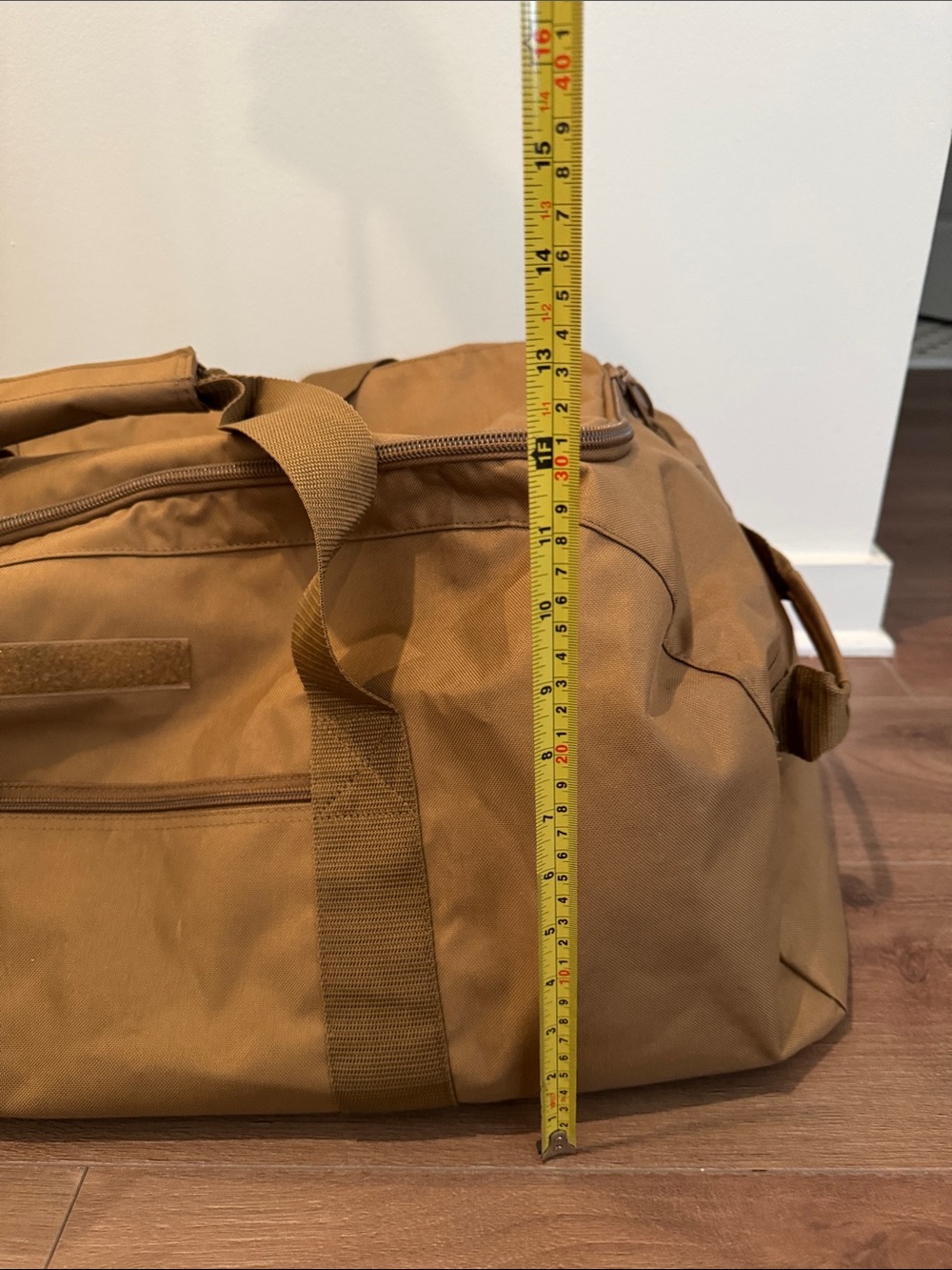 Men's Tan Canvas Weekender Duffel Bag - Picture 5 of 5